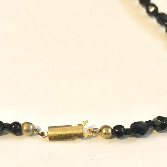 NWT ALEXANDRA'S ACCENTS Jet Black Filigree Pendant Beaded Necklace 19" - Picture 5 of 5